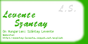 levente szantay business card
