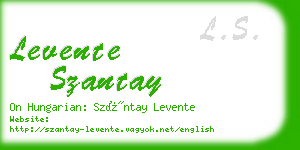 levente szantay business card